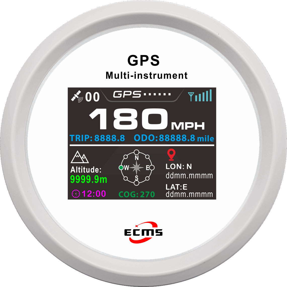 ECP/ECP2-TFT GPS速度/高度仪表